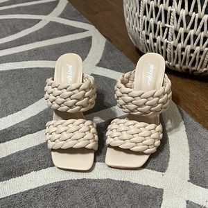 Size 6 knitted strap heels